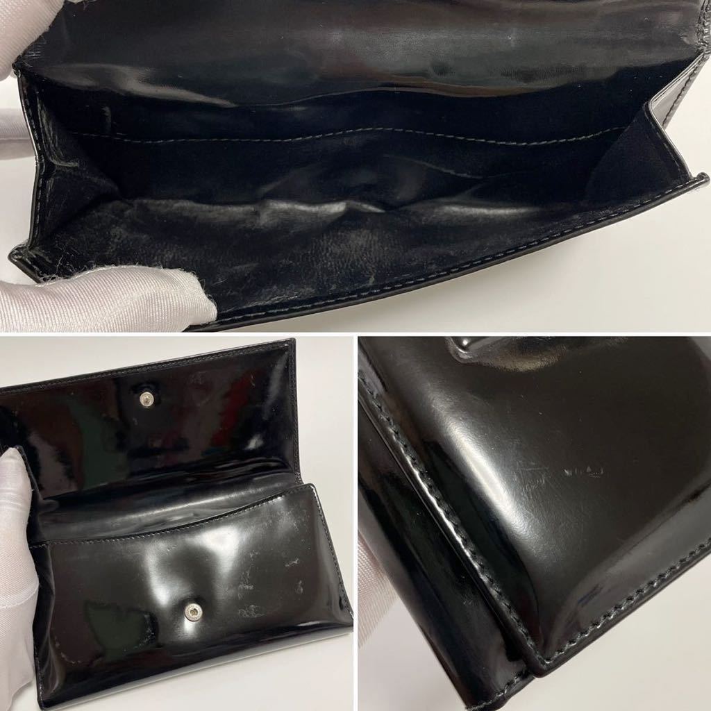 GUCCI グッチ エナメル 長財布 ブラック【鑑定済み 本物保証 GUCCI グッチ エナメル 長財布 ブラック【鑑定済み 本物保証