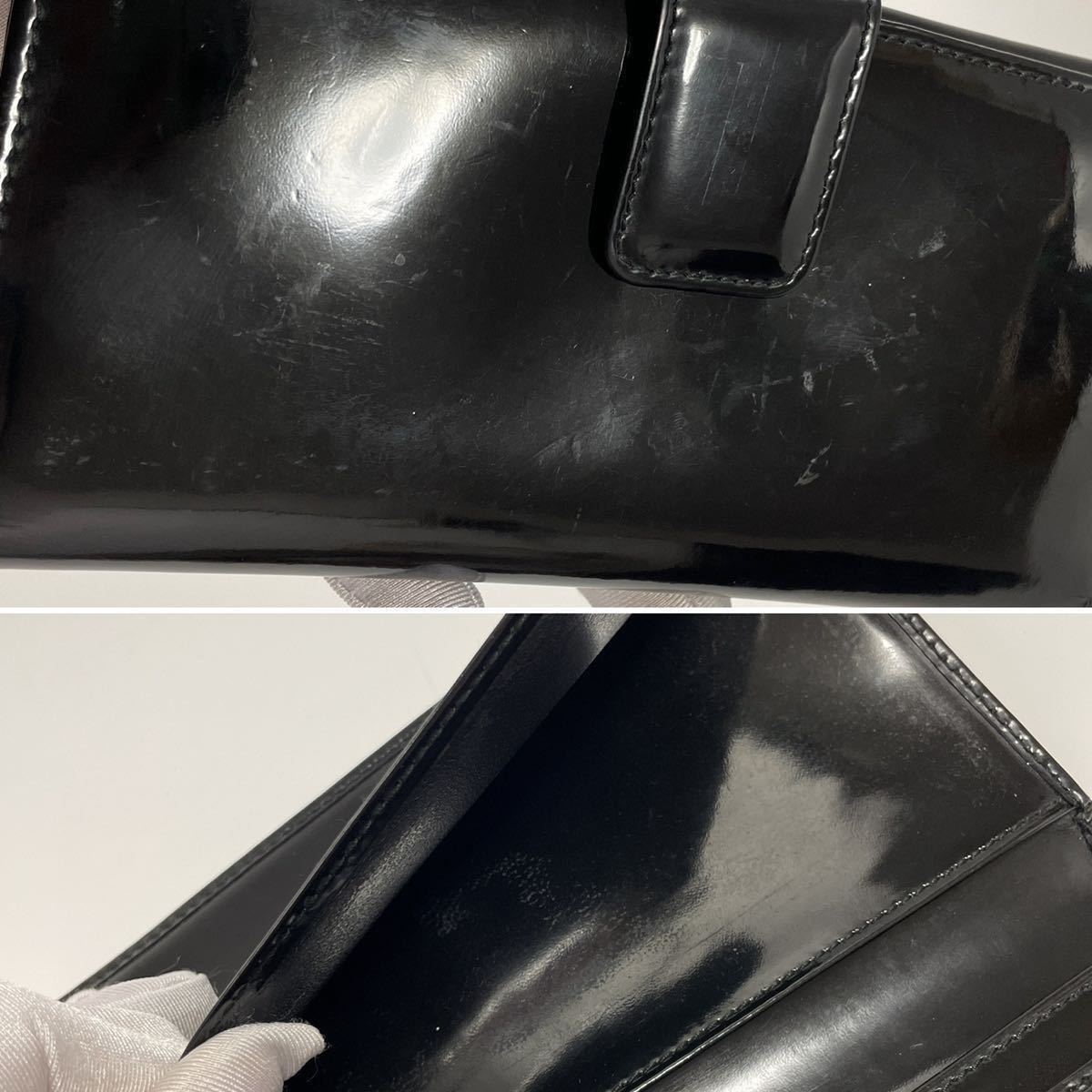GUCCI グッチ エナメル 長財布 ブラック【鑑定済み 本物保証 GUCCI グッチ エナメル 長財布 ブラック【鑑定済み 本物保証