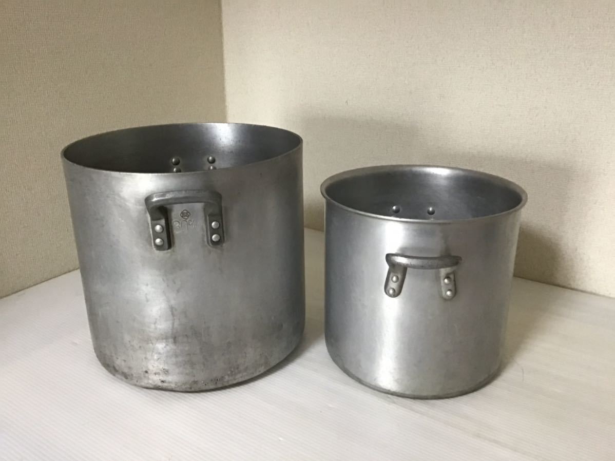 業務用 寸胴鍋 アルミ製 2点セット 24cm ・30cm 両手鍋 島本 業務用 寸胴鍋 アルミ製 2点セット 24cm ・30cm 両手鍋 島本