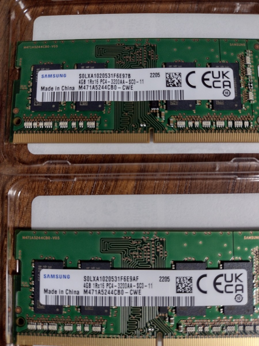 PayPayフリマ｜SAMSUNG製 ノートPC用メモリ DDR4 4GB 2枚 計8GB