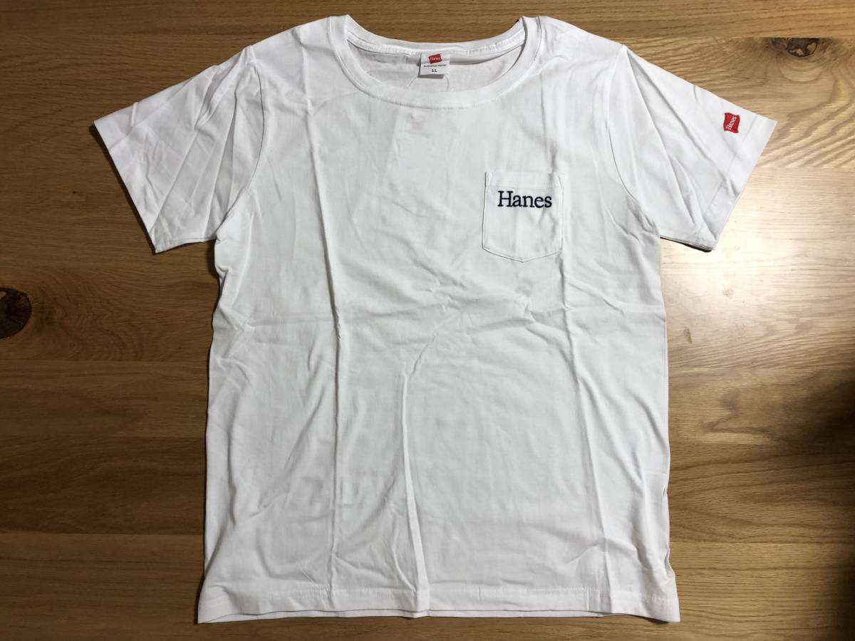 【即決 新品タグ付】Hanes ヘインズ★半袖Tシャツ レディース【LL】サイズ ホワイト　XL_画像1