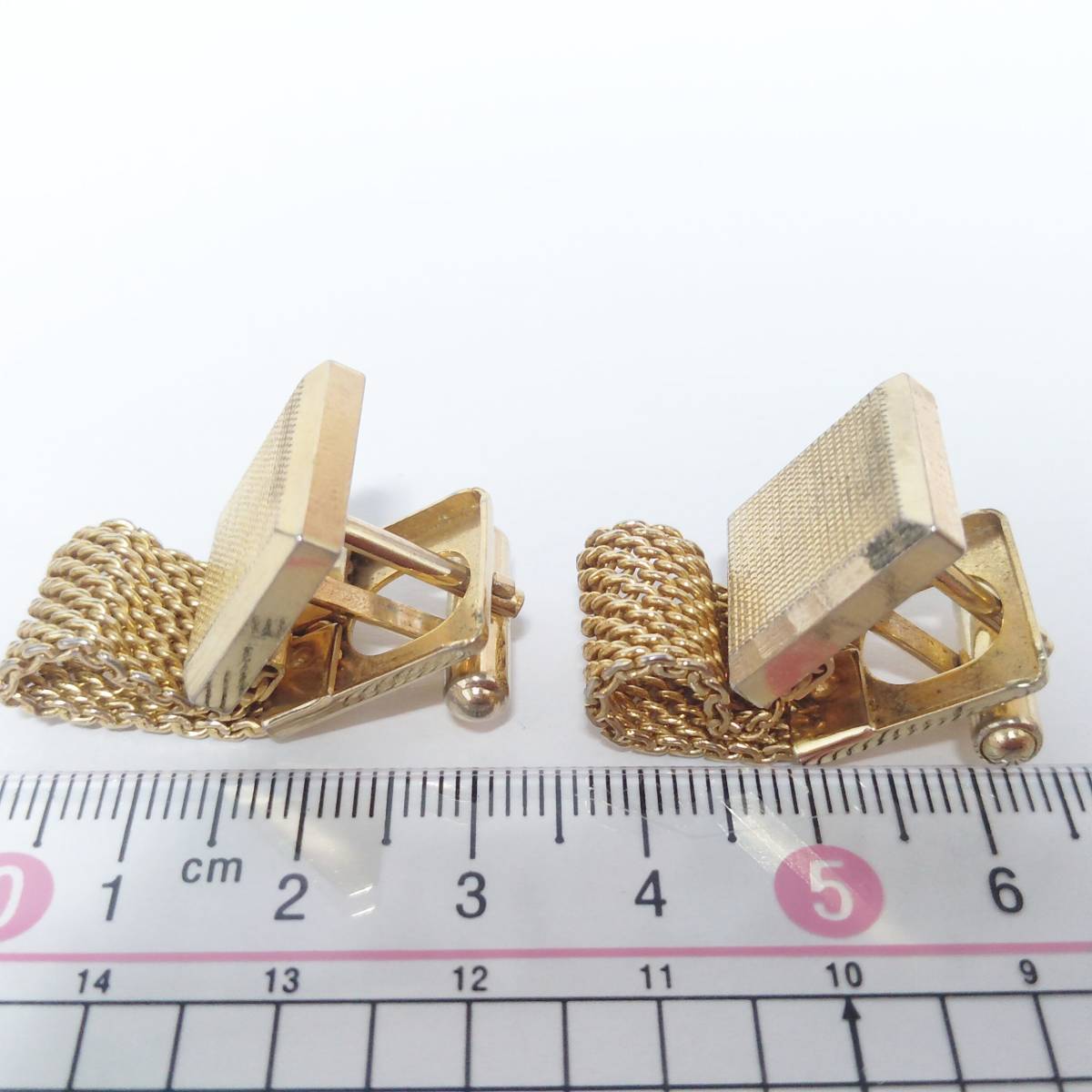 CW58 カフリンクス カフス ボタン ゴールド ラップアラウンド Wrap Cufflinks ベルト メッシュ チェーン_画像3