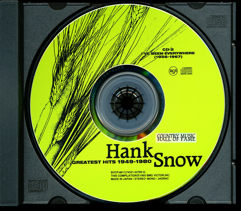 盤面良好 3CD 国内盤 ハンク・スノウ/Hank Snow - グレイト・ヒッツ 1949~1980　a4B00005EI2C_トレイは撮影用です。