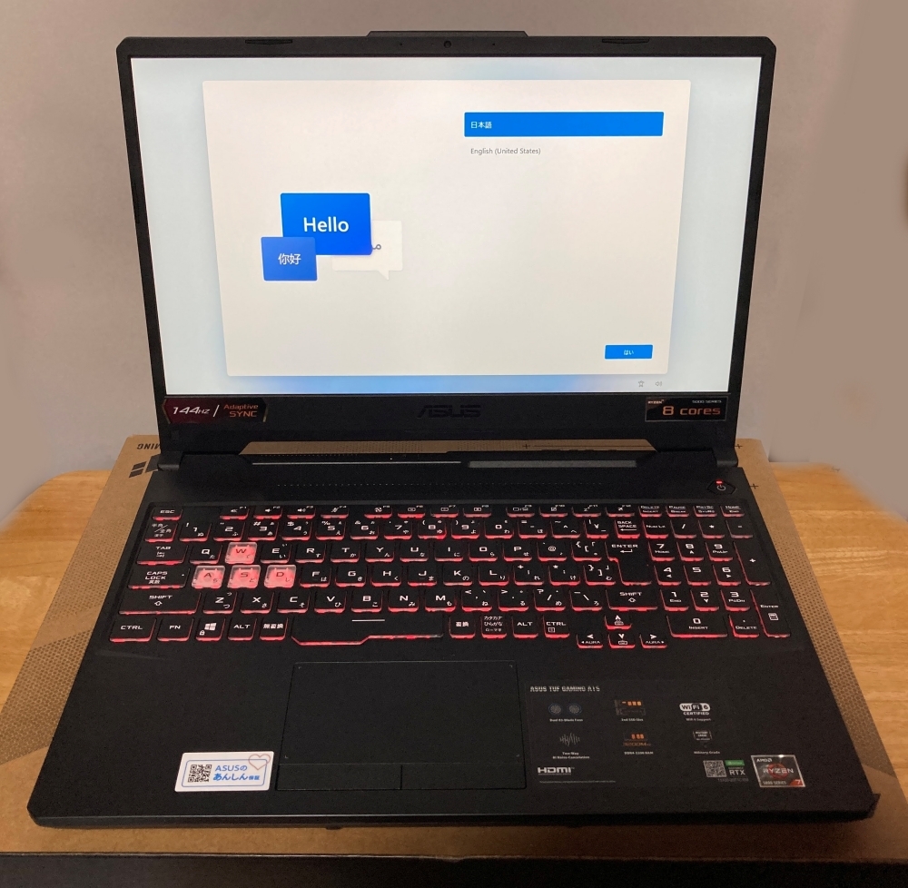 ASUS ゲーミングノート TUF Gaming A15 FA506QM Ryzen 7 5800H