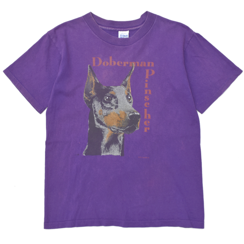 90s usa vintage doberman pinscher ドーベルマン ピンシャー 犬 Tシャツ アート アメリカ製 size.S_画像1