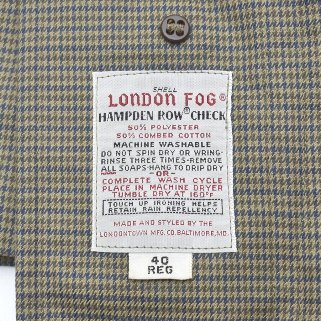 状態良 70s ビンテージ LONDON FOG ステンカラーコート ファーライナー付き 千鳥格子 size.40R_画像6