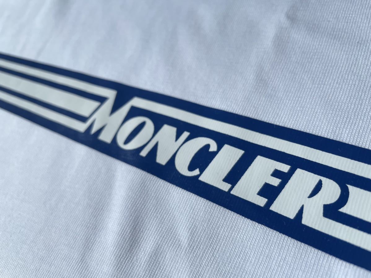 MONCLER MAGLIA T-SHIRT モンクレール マグリア ラインロゴ Tシャツ 2019SS クルーネック 001 ホワイトメンズXXL トルコ製 正規品_画像4