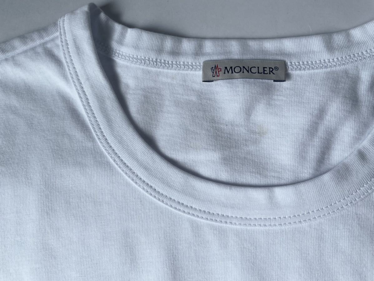 MONCLER MAGLIA T-SHIRT モンクレール マグリア ラインロゴ Tシャツ 2019SS クルーネック 001 ホワイトメンズXXL トルコ製 正規品_画像7