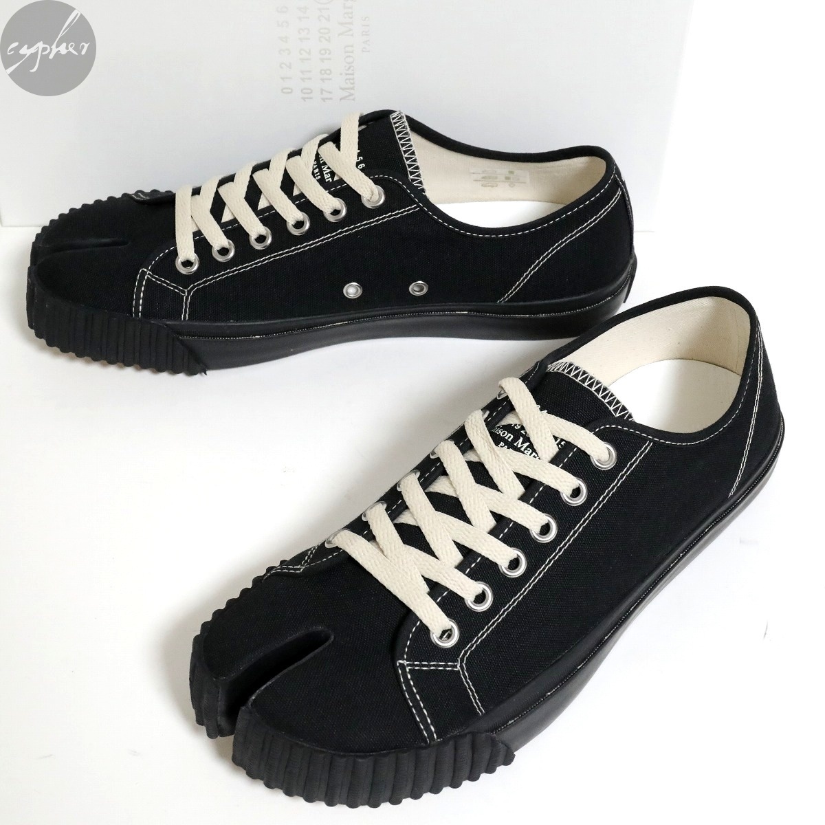 43 28cm 新品 21AW Maison Margiela 22 Tabi ロートップ スニーカー 黒