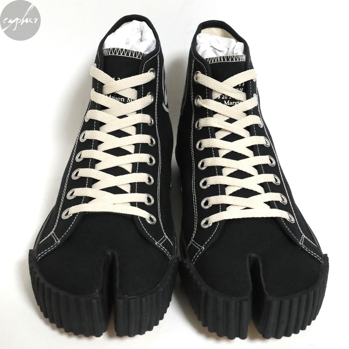 43 28cm 新品 21AW Maison Margiela 22 Tabi ハイトップ スニーカー 黒
