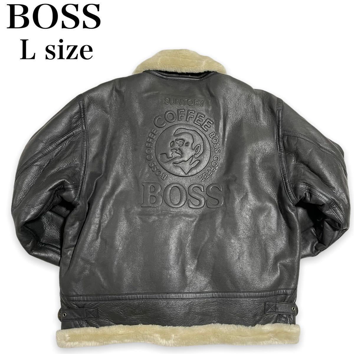 BOSS ボスジャン SUNTORY サントリー レザージャケット フライト