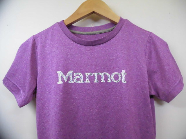 Marmot マーモット 半袖 Tシャツ TOWN JA 63 ブランドロゴ パープル 紫 サイズS_画像2