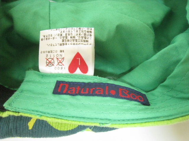 natural boo ナチュラルブー ブーフーウー 帽子 キャスケット りんご アップル 総柄 緑 グリーン Lサイズ_画像7
