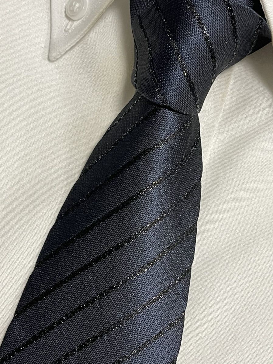  almost unused "ALEXANDER MCQUEEN" Alexander McQueen check stripe brand necktie 208425