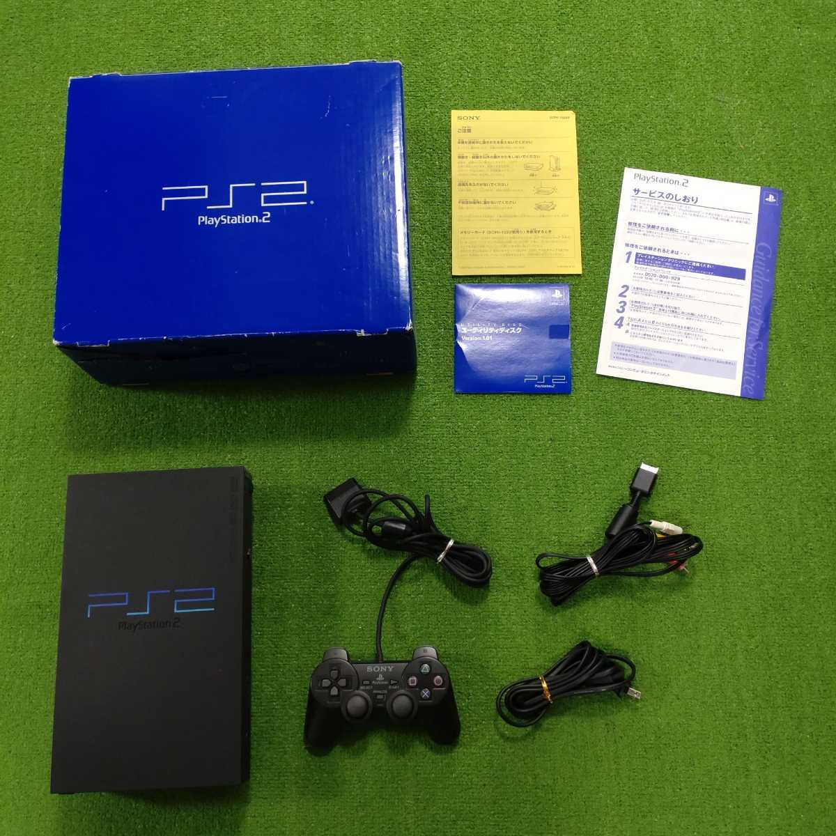 SONY ソニー PS2 本体 SCPH-15000 ブラック 動作確認済み コントローラー 1個 人気モデル プレステ2 コントローラ 箱あり_画像1