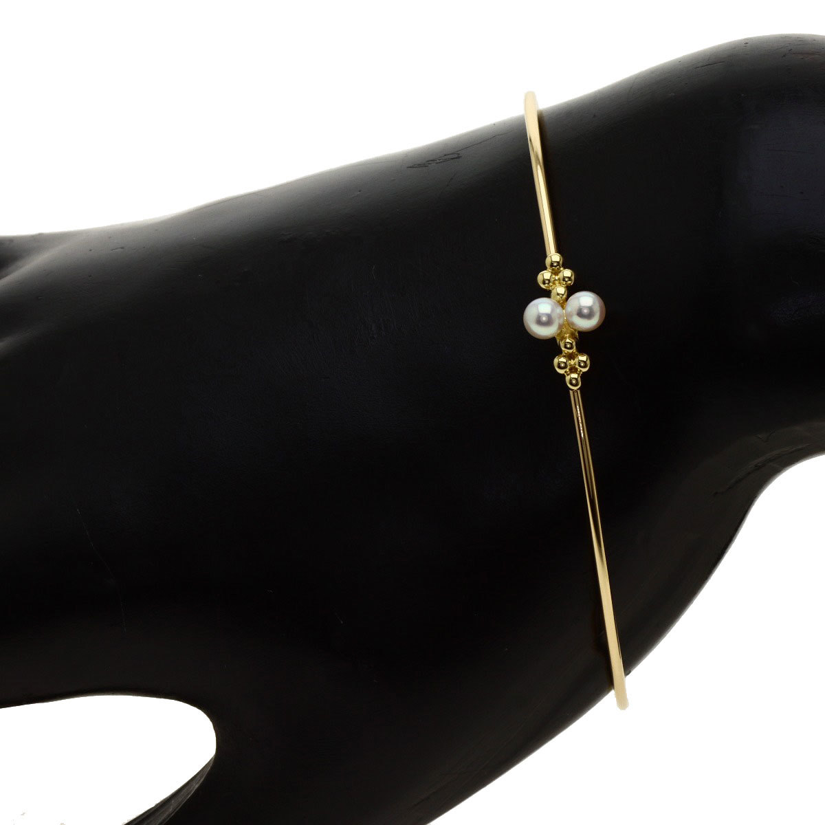 MIKIMOTO ミキモト パール 真珠 バングル ブレスレット K18イエロー