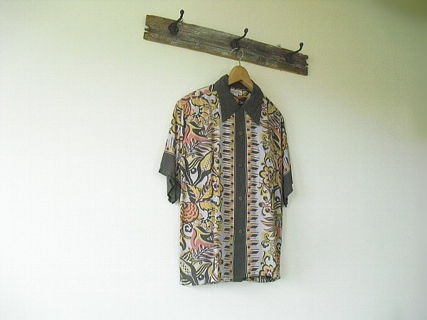 Hawaiian shirts/Flower Border（WAREHOUSE）ウエアハウス　フィラメントレーヨン　ハワイアン　＠M　希少　絶版品　デッドストック　新品_画像5