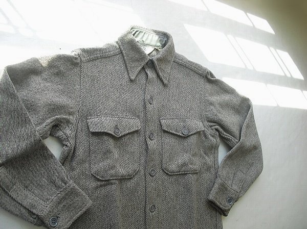 Woolrich Wool Shirt（1970年代）　ウールリッチ　ウールシャツ　Made in U.S.A.　グレー　＠S　ヘリンボーン　ヴィンテージ　美USED_画像7
