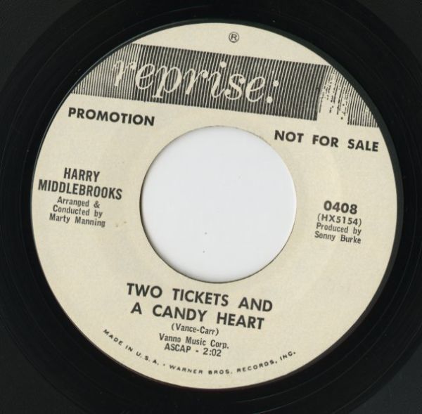 【ロック 7インチ】Harry Middlebrooks - If You Should Leave Me / Two Tickets And A Candy Heart [Reprise Records 0408]_画像2