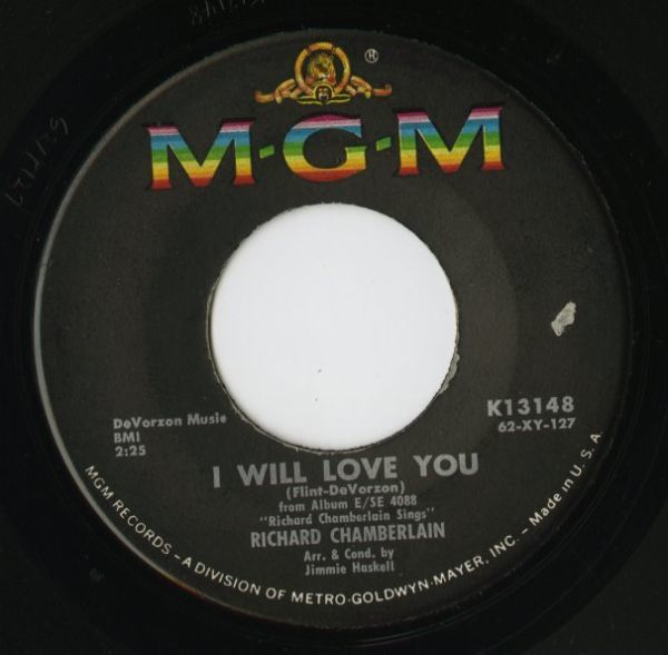 【ロック 7インチ】Richard Chamberlain - True Love / I Will Love You [MGM Records K13148]_画像2