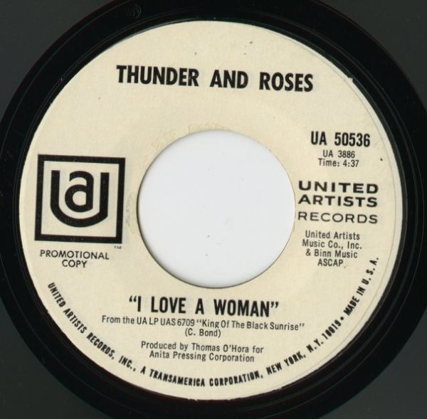 【ロック 7インチ】Thunder And Roses - Country Life / I Love A Woman [United Artists Records UA 50536]_画像2