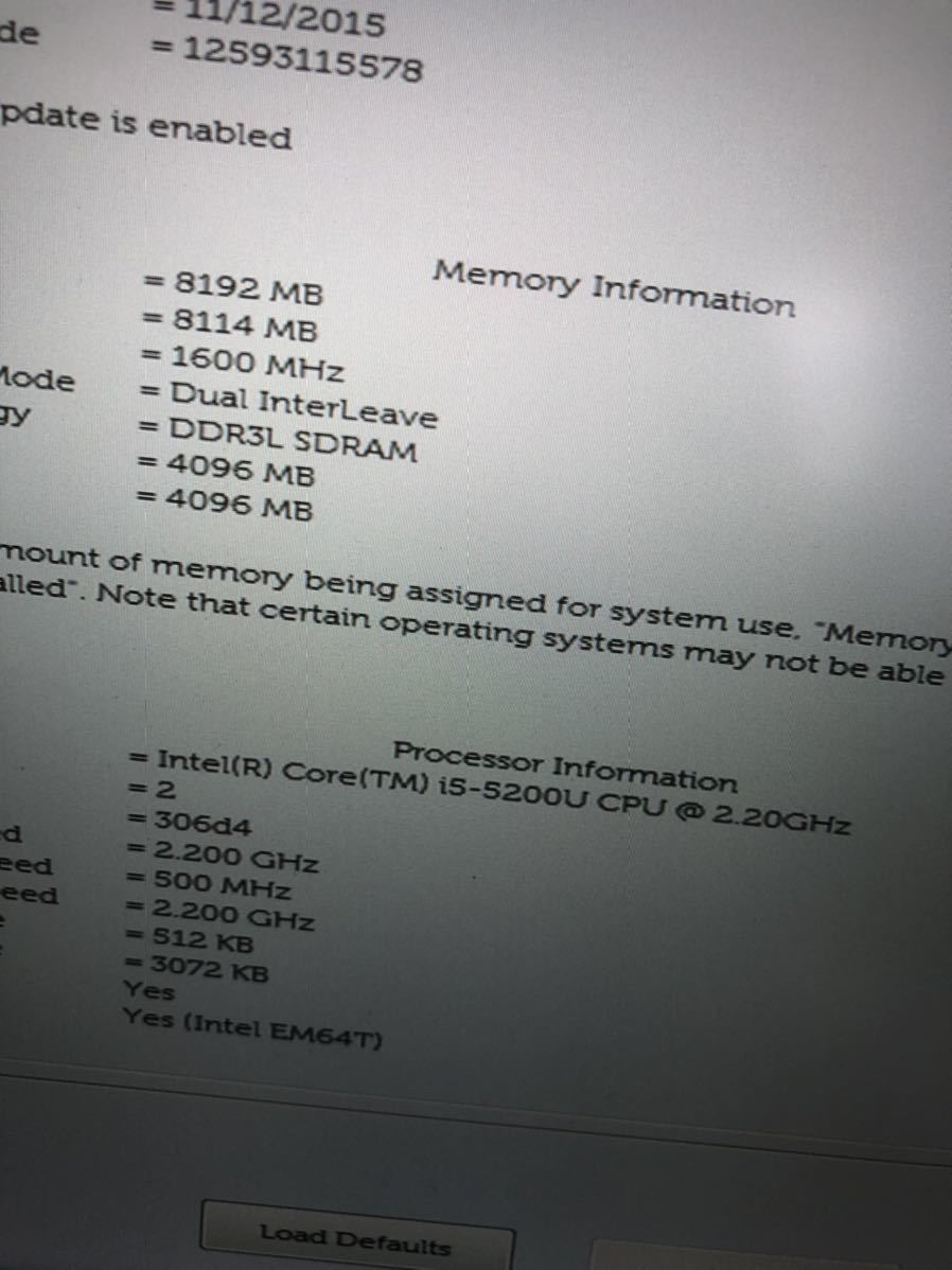 【ジャンク】DELL P54G /Intel Core i5-5200U 2.20GHz/ メモリ:8GB /SDD:無し/ JXJK1341 ...