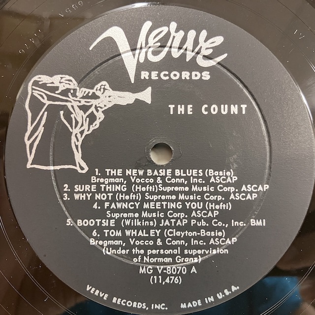 ●即決VOCAL LP Count Basie / the Count j33906 米盤57年プレス、Vinc/Tp Dg Mono 機械スタンパー カウント・ベイシー_画像3