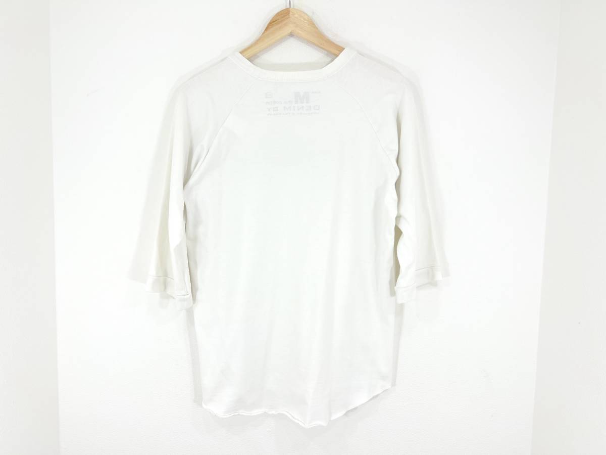 DENIME BY VANQUISH & FRAGMENT 7部丈 ラグラン ブラックロゴ ホワイト M Tシャツ ロンT_画像2
