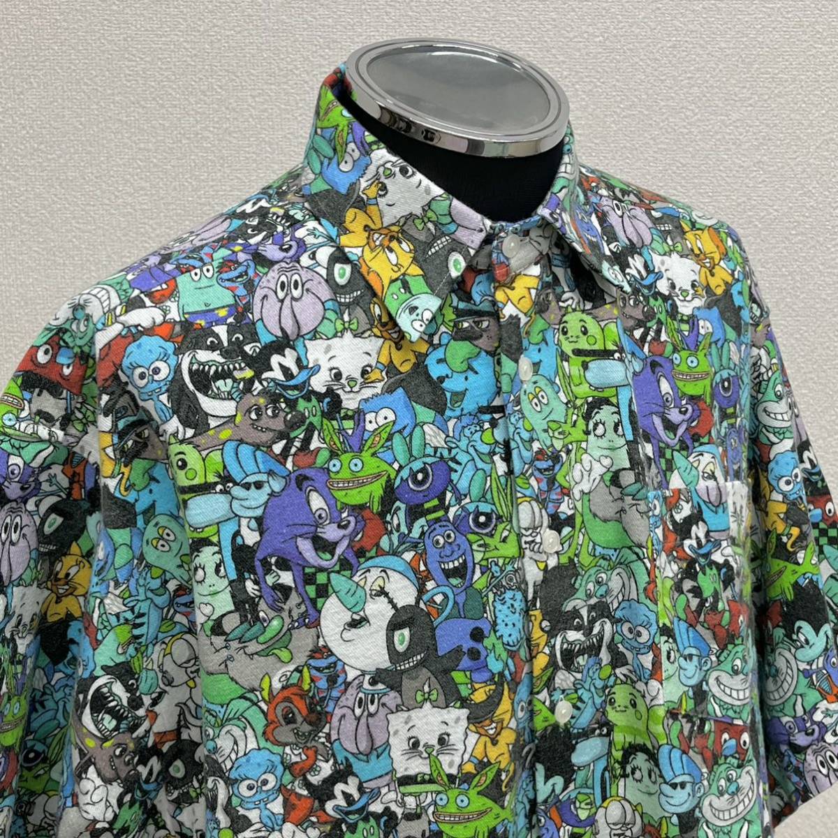 VETEMENTS ヴェトモン 20SS CARTOON カートゥーン アニメ キャラクター プリント 総柄 オーバーサイズ 半袖 シャツ UE51SH100C