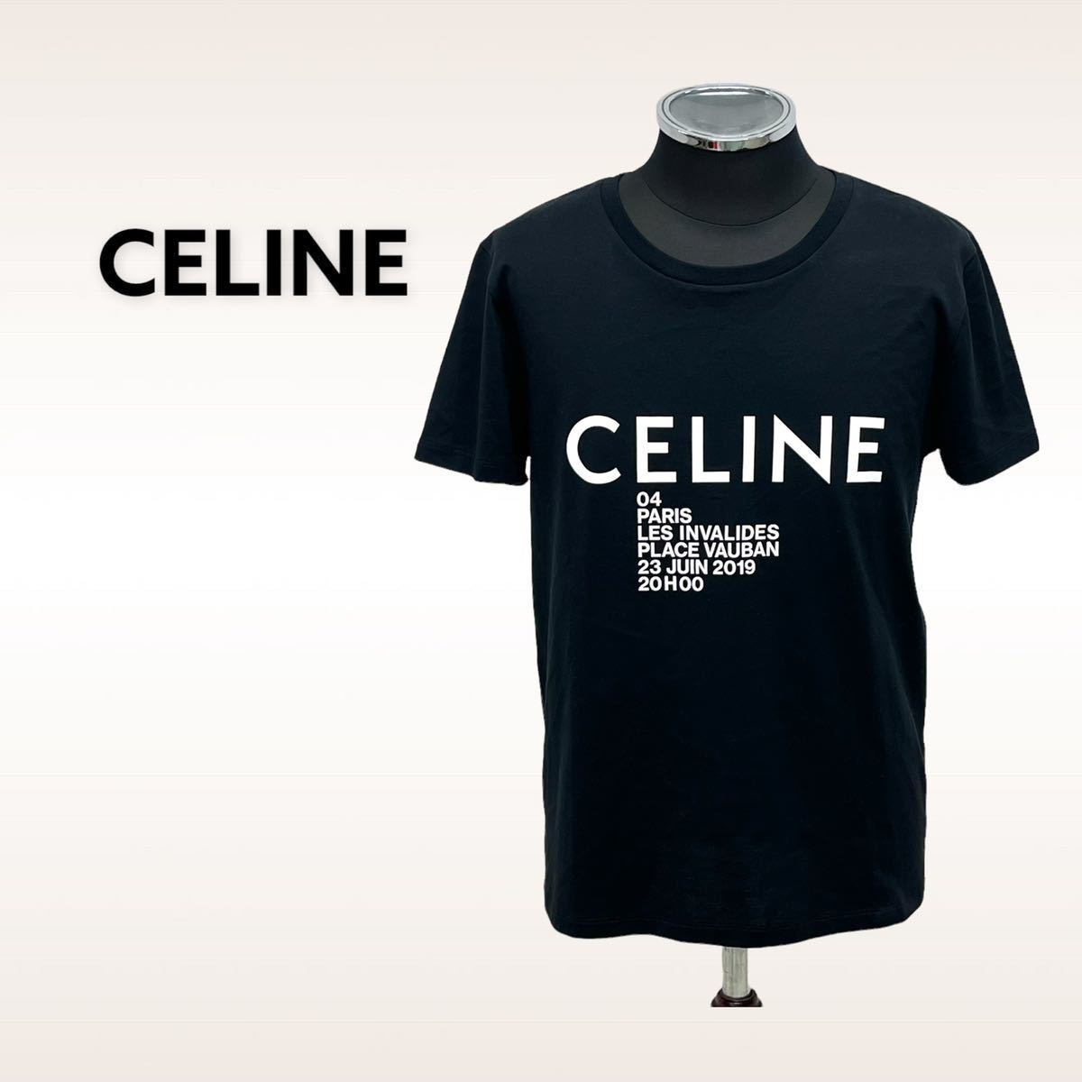 超美品 CELINE セリーヌ クラシックロゴ コットンジャージー Tシャツ