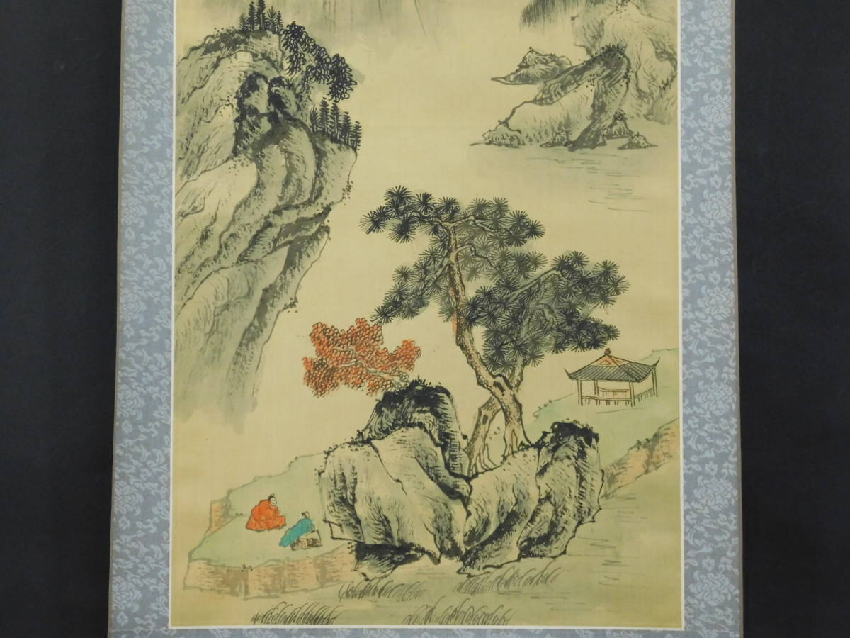  pine . theory old Zaimei (. river author un- details ).. landscape map ..( water .) silk book@ axis equipment hanging scroll China . Tang ... China fine art old . autograph s22011607