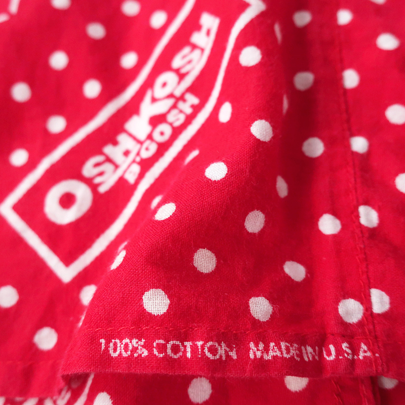 USA made 70s Vintage OSHKOSH pull over band color shirt /2 pocket red M