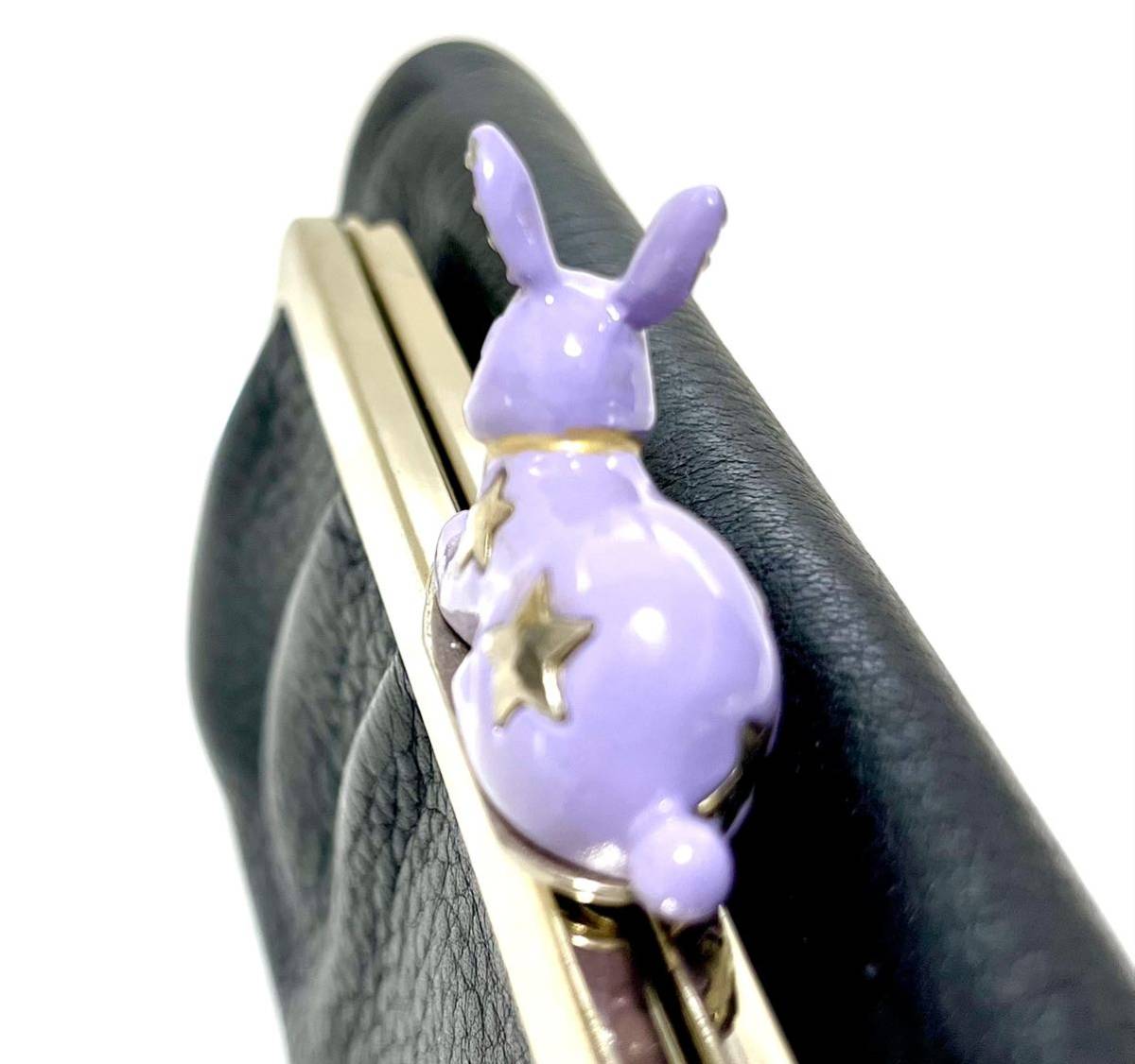 一度使用のみ】ANNA SUI 財布 ラパン うさぎ がま口 黒 アナスイ 一度使用のみ】ANNA SUI 財布 ラパン うさぎ がま口 黒 アナスイ