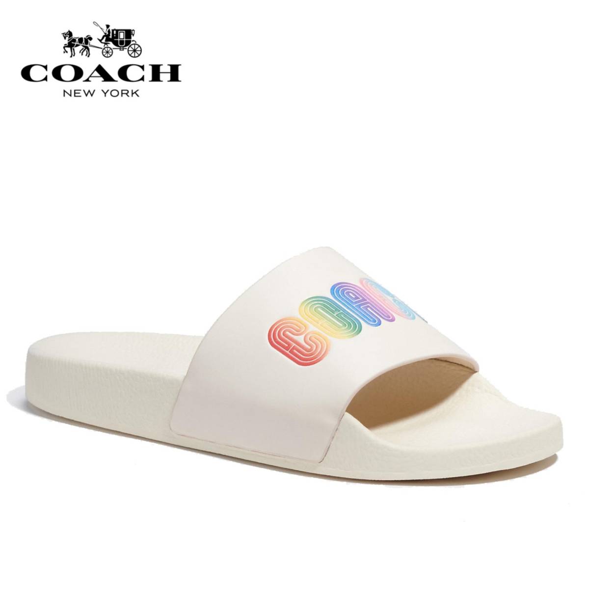 白木/黒塗り 【定価22,000円】新品 正規品 COACH コーチ サンダル