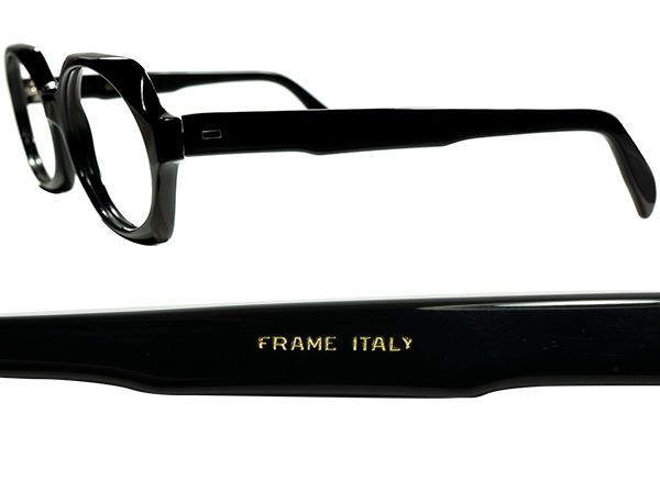 世界のアイウェアシーンが激変した時代より1960sイタリア製 デッド FRAME ITALY 変形ポリンゴンHEXAGON 六角形 BLACK size52/20 眼鏡 _画像3