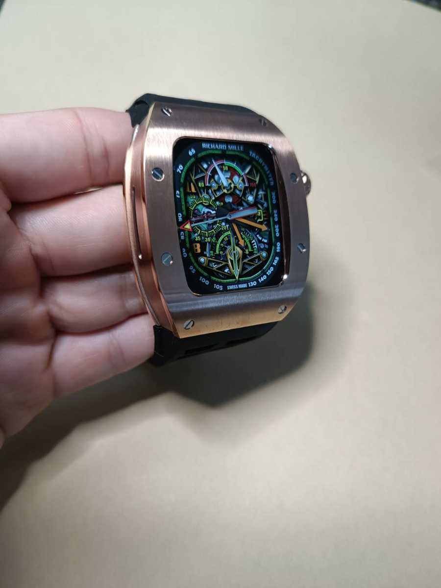 新品未使用正規品新品未使用正規品44mm 薔薇金黒 メタル ラバー