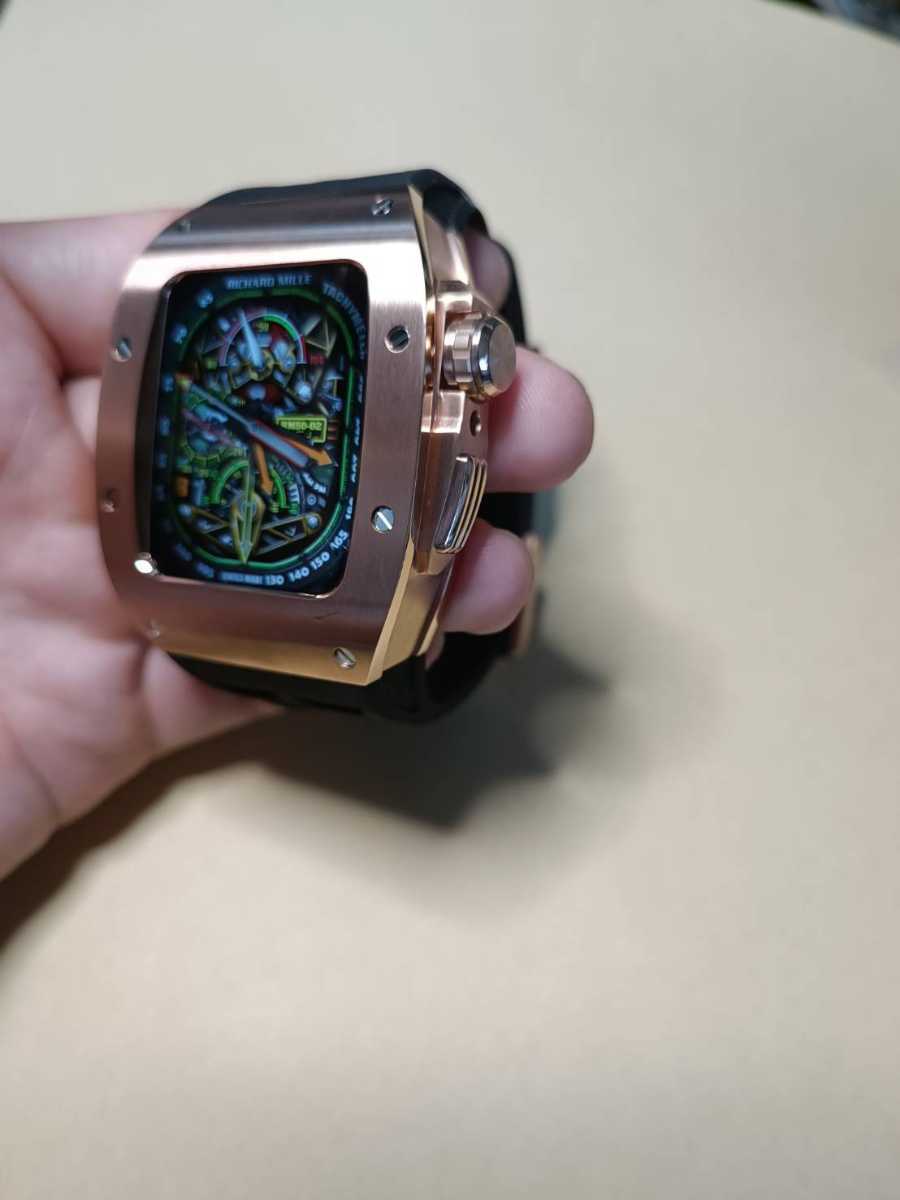 44mm 45mm RMモデル 薔薇金 メタル ラバー カスタム ステンレス apple
