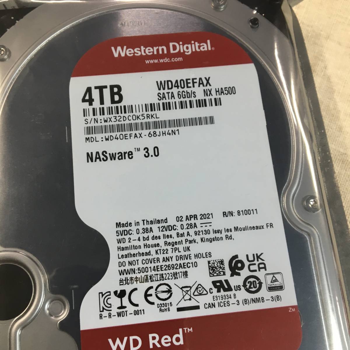 最旬ダウン Western Digital 内蔵HDD WD Red WD40EFAX-RT 3.5インチ