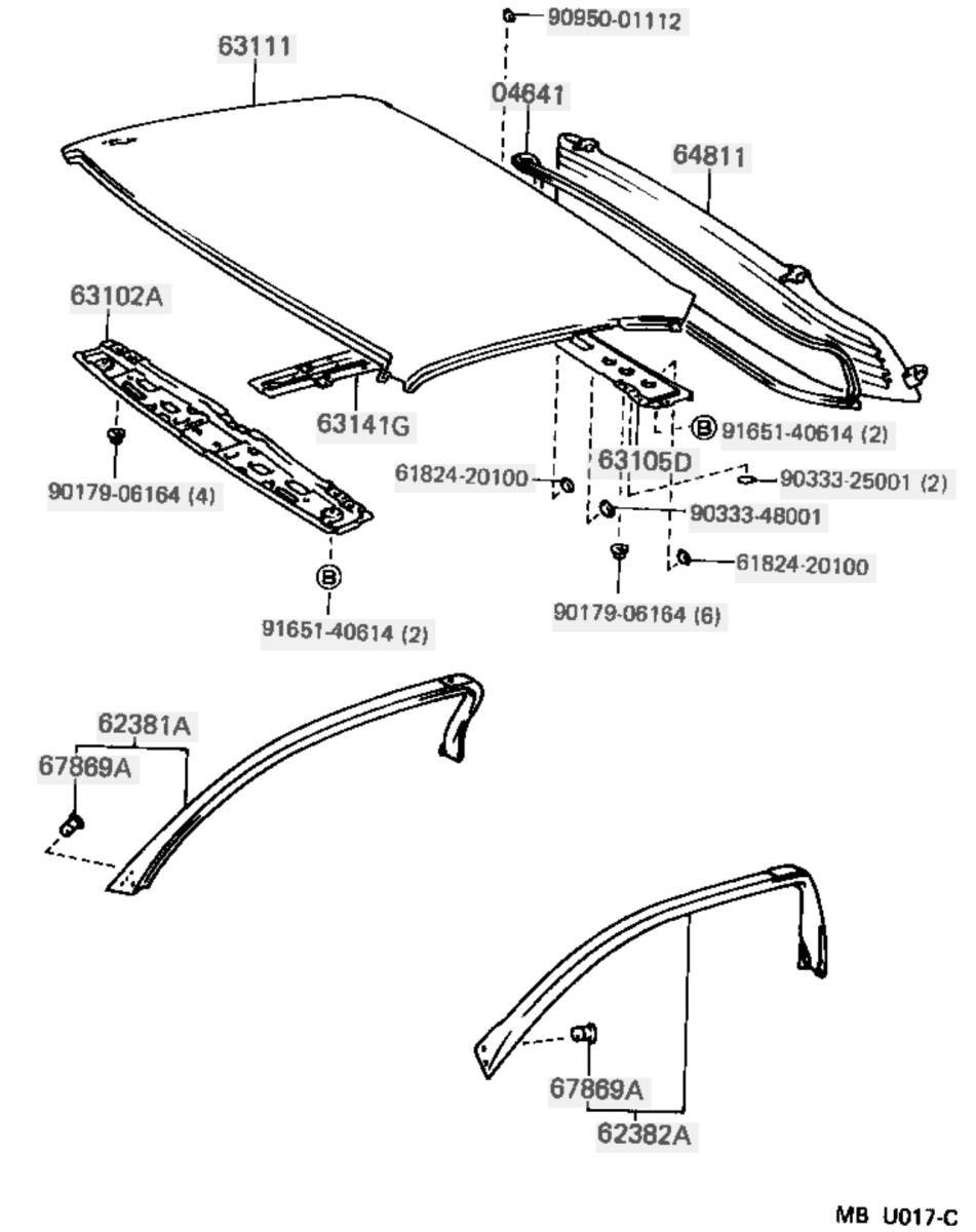 ★未使用 トヨタ純正 SW20 ルーフサイドレール ウェザーストリップ ノーマルルーフ仕様 運転席側 MR2 ノーマルルーフ GT GT-S G-Limited_画像2