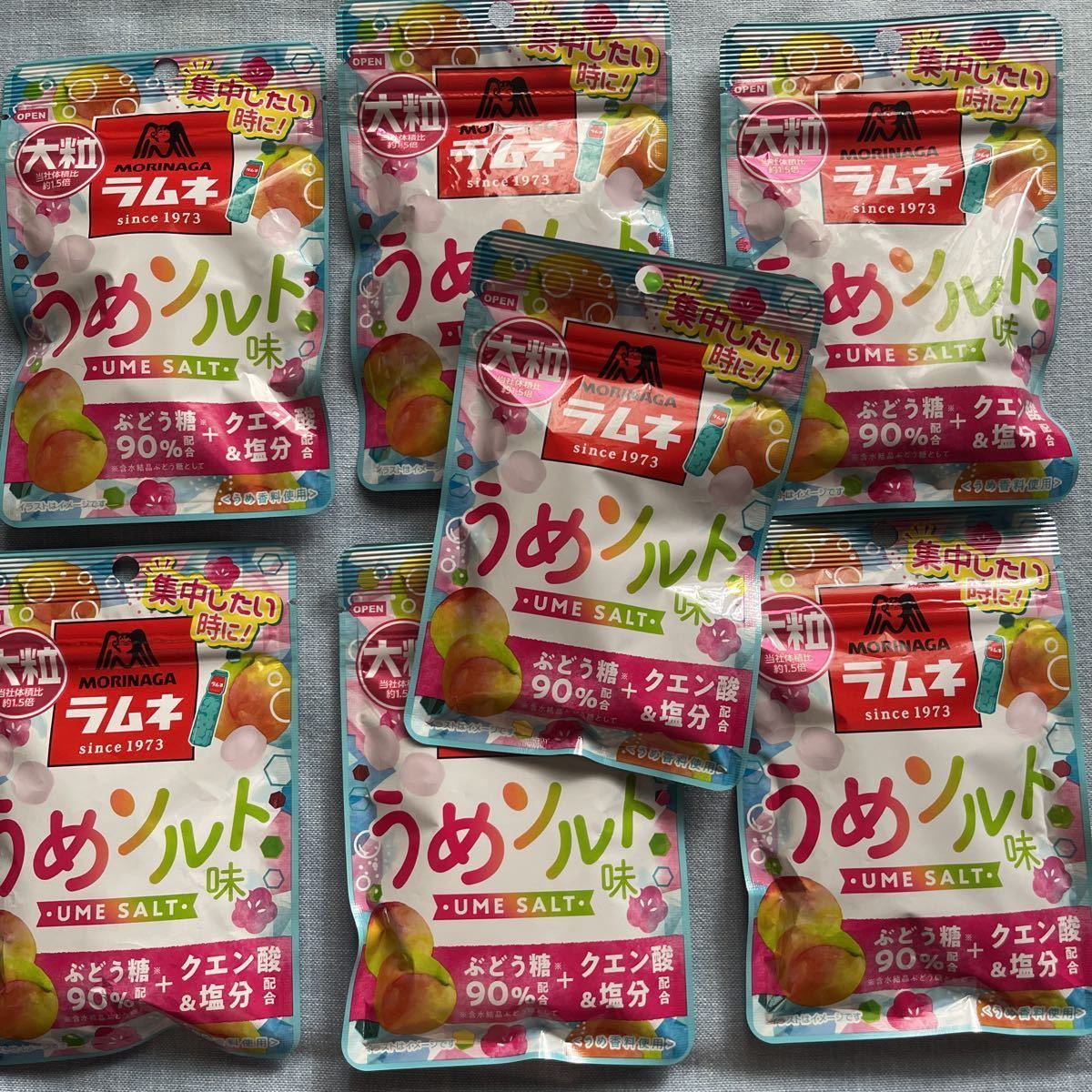 森永大粒ラムネうめソルト味7袋セット商品_画像1