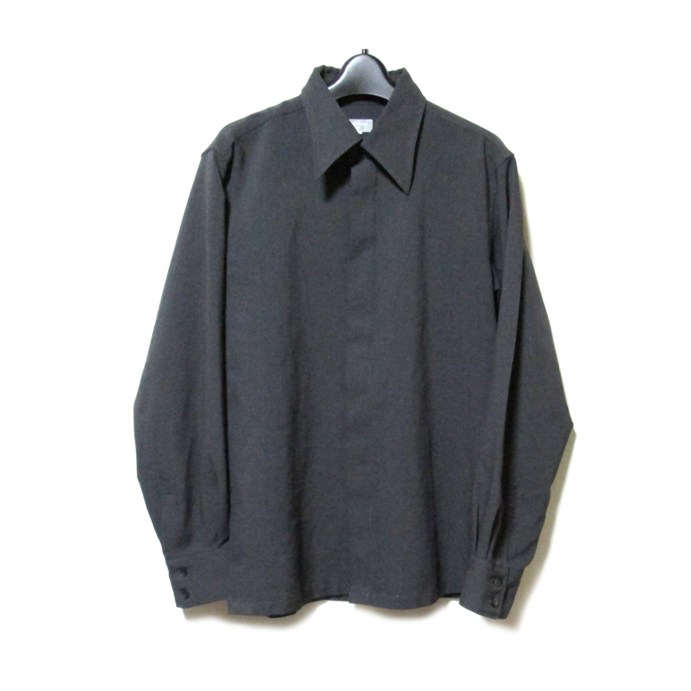 Vintage COMME des GARCONS HOMME　ヴィンテージ コムデギャルソン オム　「L」 比翼ウールシャツ 133817-q_画像1