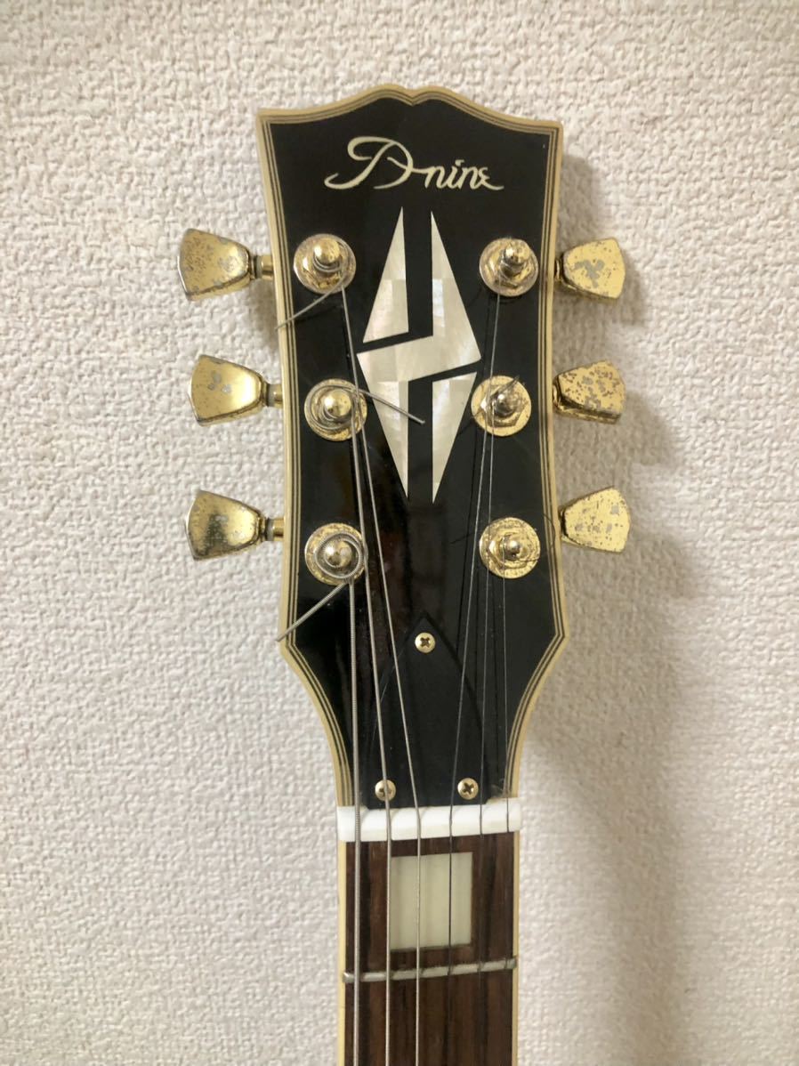 レスポール　カスタムタイプのギター　Dnine 黒　ゴールドパーツ_画像5