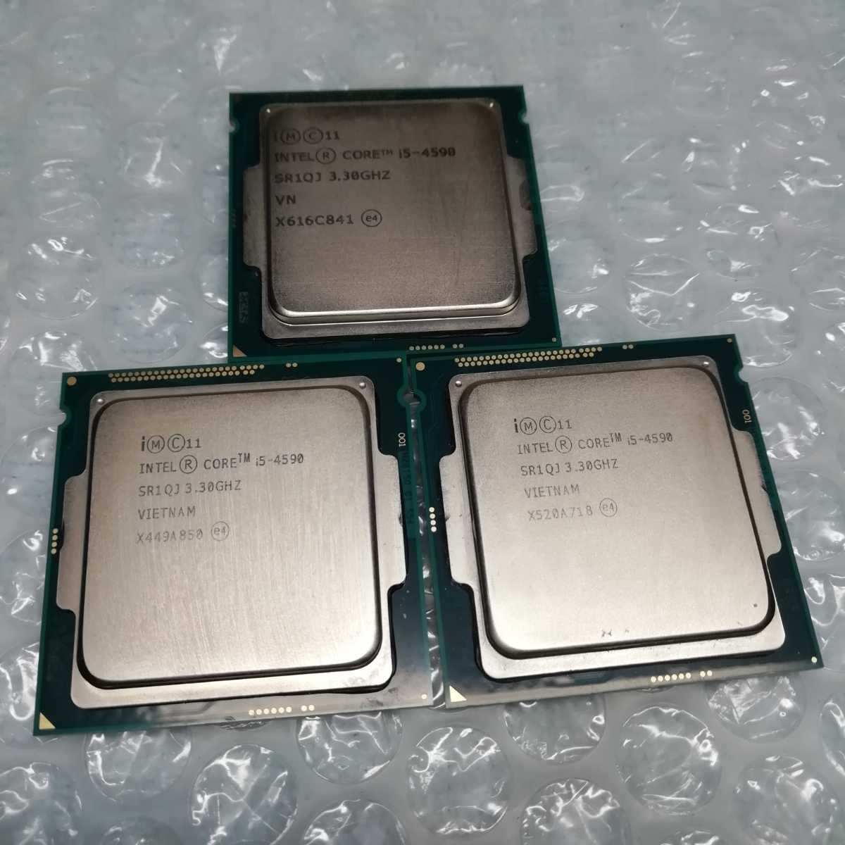 Intel　Core i5 4590　CPU　SR1QJ　FCLGA1150　BIOS起動確認済　3枚セット【中古、ジャンク扱】_画像1