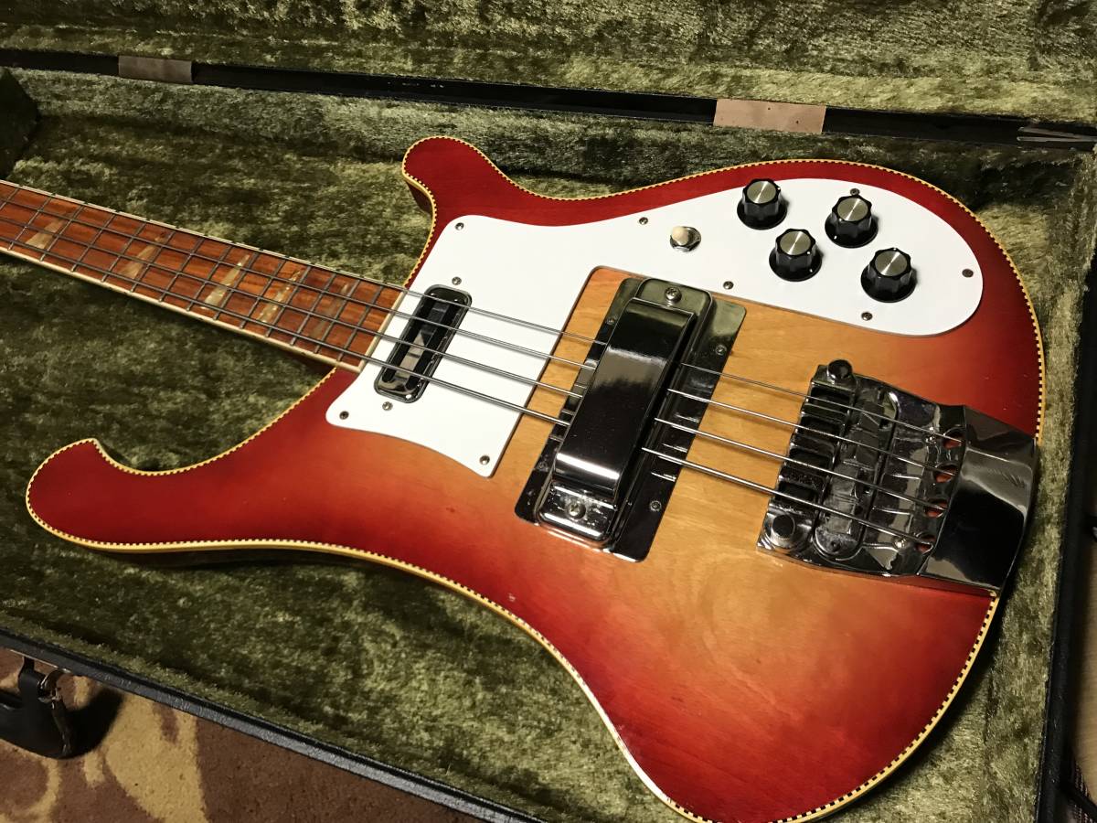 70S！お宝・春日楽器製・heerby custom Bass・Rickenbacker 4001 コピー・超美品・チェリーサンバースト・ポールマッカートニー・スタイル_画像9