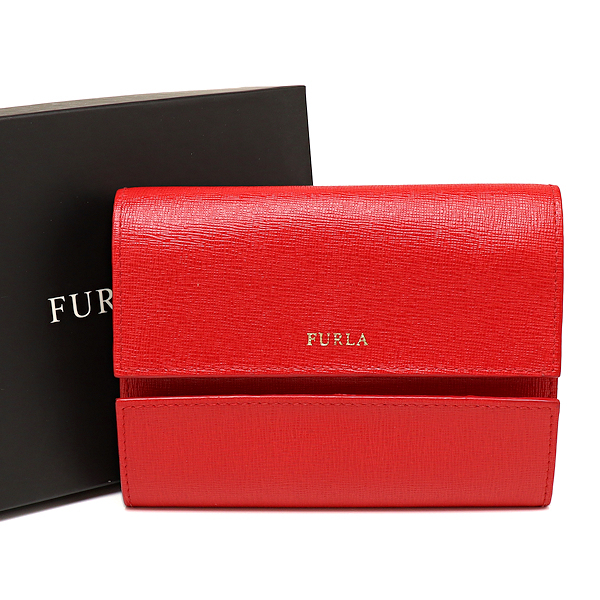 おすすめ フルラ 美品 三つ折り財布 FURLA コンパクト財布 レザー