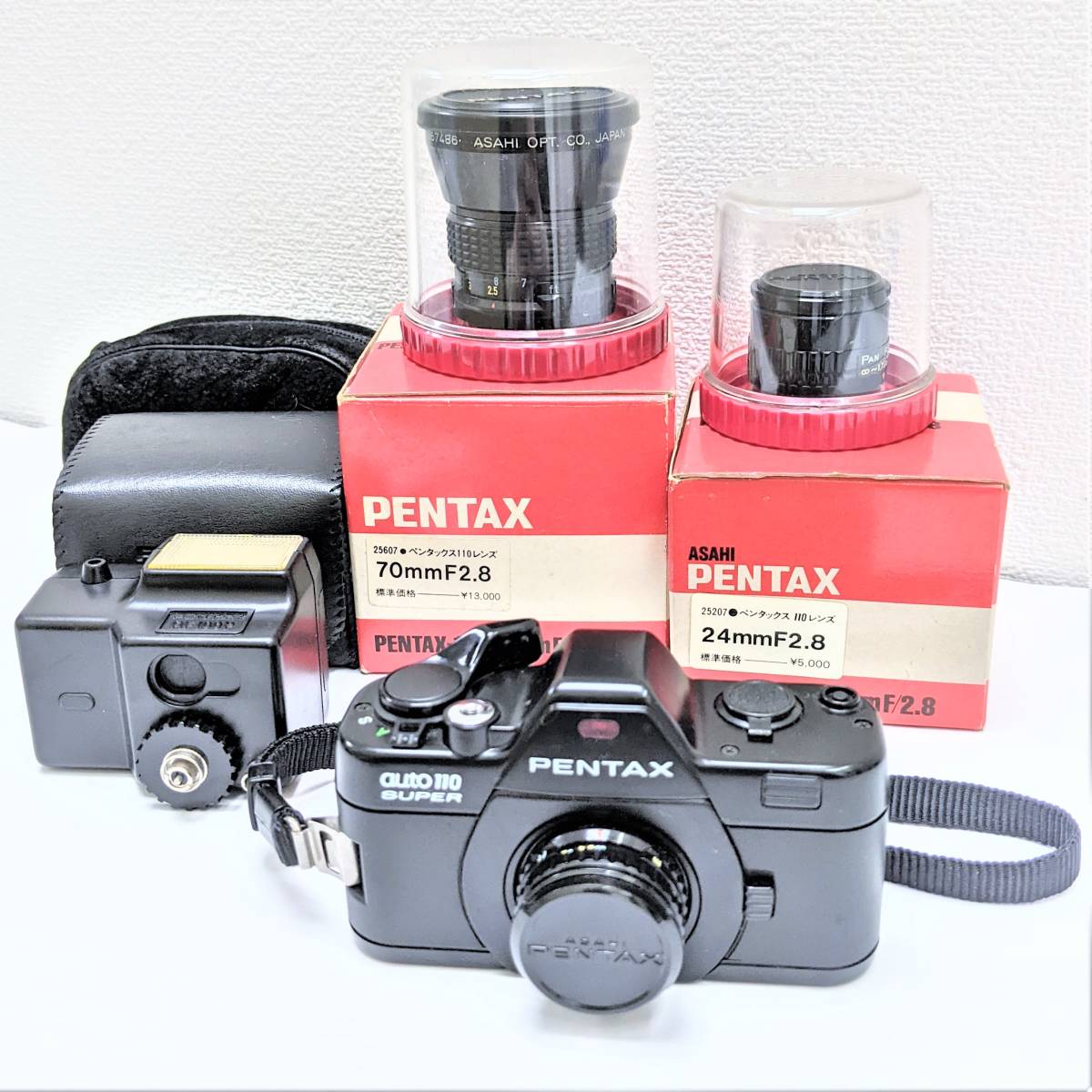 高級感 PENTAXペンタックス auto110 本体+ストロボ 望遠レンズ付
