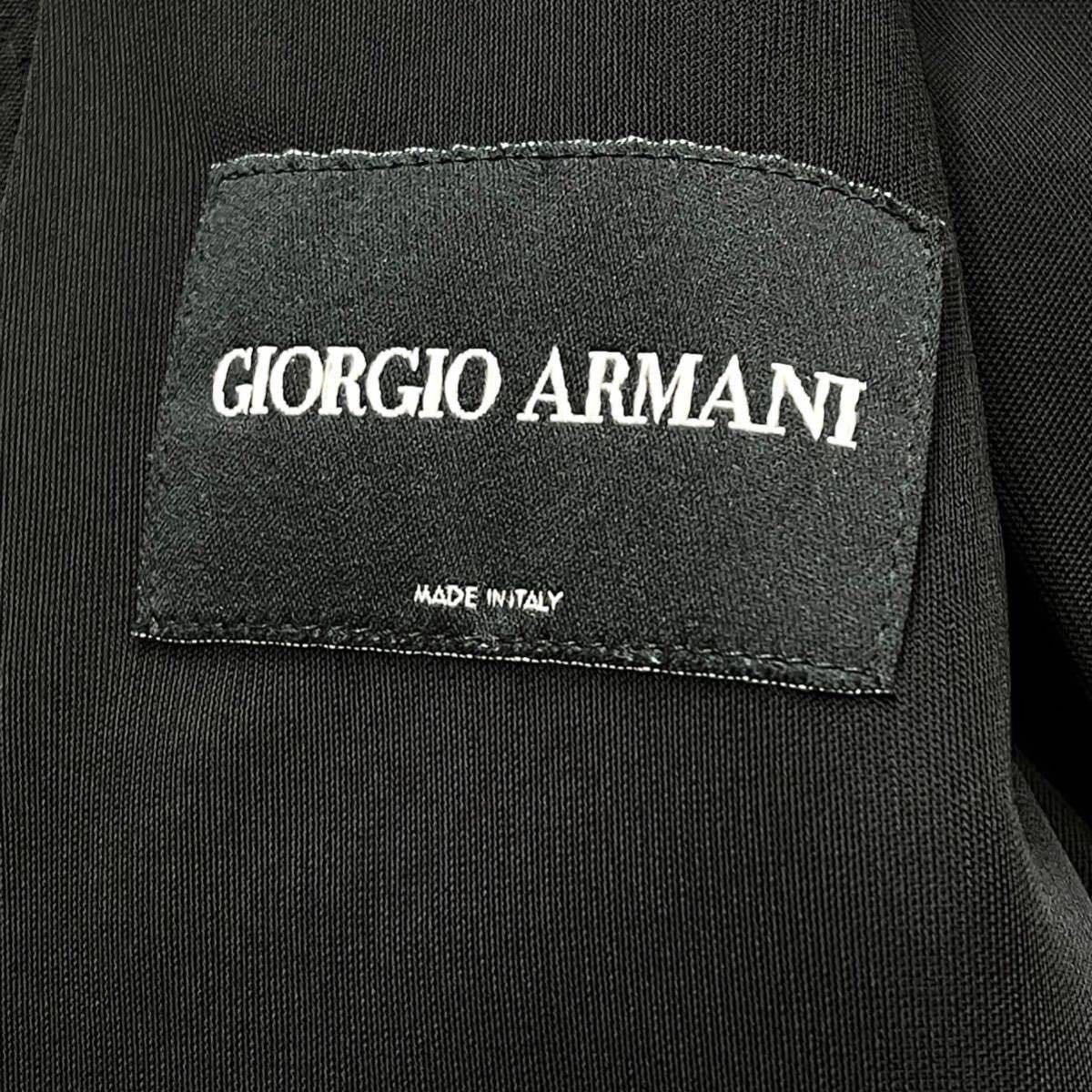 極希少XLサイズ ジョルジオアルマーニ【高貴な風格】 GIORGIO ARMANI テーラードジャケット ブラック マオカラー サマーニット  イタリア製