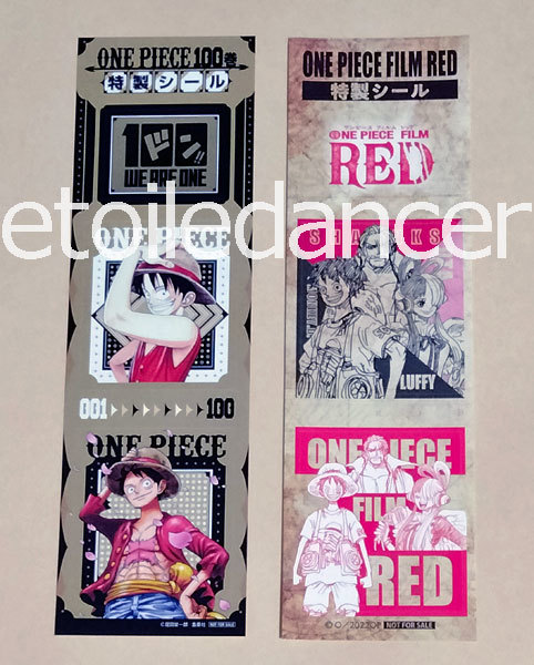 ワンピース ★ 特典 シール 2枚 ★ 100巻 103巻 ステッカー セブンイレブン セブンネット 限定特典 ONE PIECE FILM RED_画像1