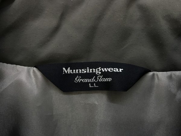 〈レターパック発送〉MUNSINGWEAR マンシングウェア ゴルフ メンズ 中綿 ジップ ベスト 大きいサイズ LL 黒グレー_画像2