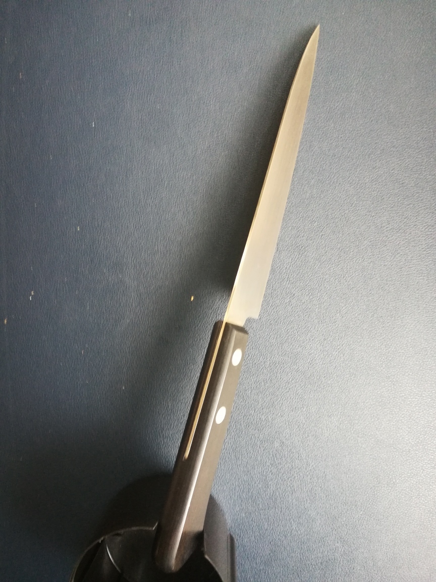日本製　和包丁　ペティナイフ　刃渡り15ｍｍ全長245ｍｍ　日本鋼　東穂作_画像8